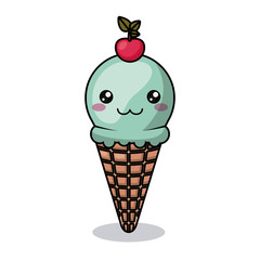 icecream character isolated icon design