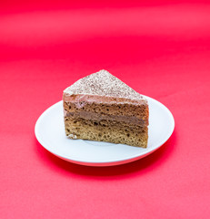 cake on red background