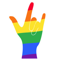 Obraz premium hand love sign rainbow flag LGBT symbol vector EPS10
