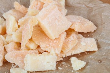 Cutting parmesan cheese