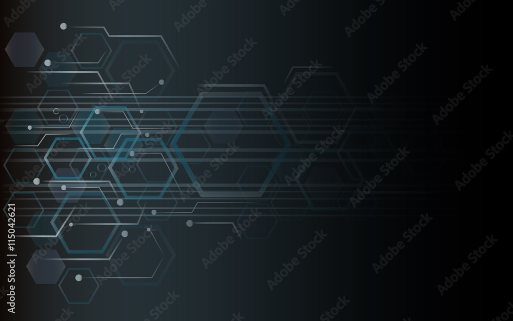 Wall mural the shape of hexagon concept design abstract technology background vector eps10