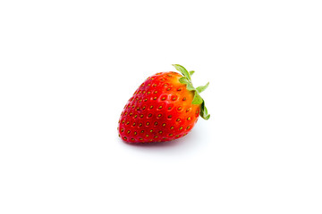 strawberries close up on white background