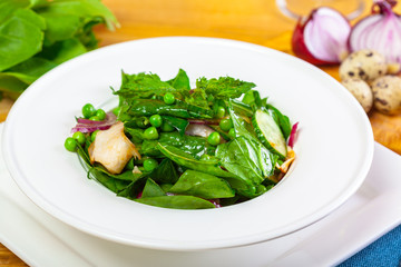 Fresh green salad with spinach