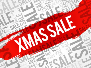 XMAS SALE words cloud, business concept background