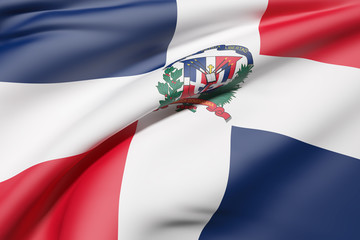 Dominican Republic flag waving