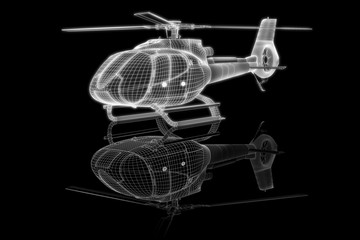 Hubschrauber als Gitternetz