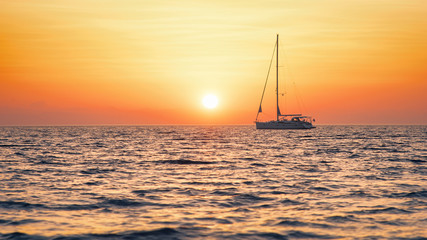Sailboat in the sunrise