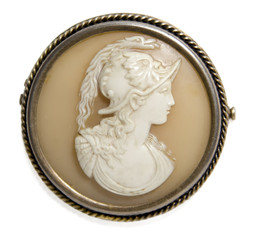 Antique cameo with mans face - obrazy, fototapety, plakaty