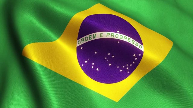 Brazil Flag. Seamless Looping Animation. 4K High Definition Video