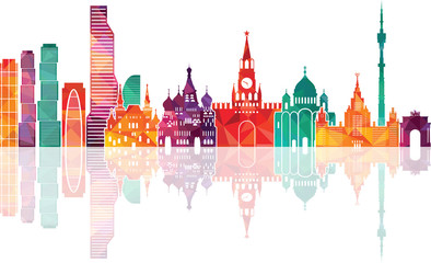 Moscow skyline . Vector illustration