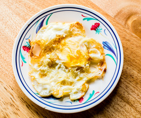 fried egg in plate