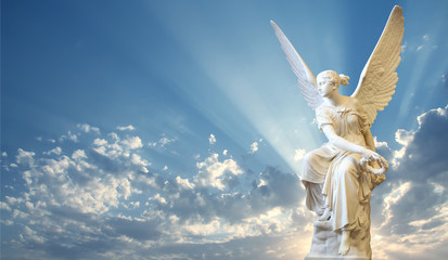 Beautiful angel in heaven - obrazy, fototapety, plakaty