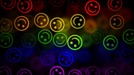 LGBT Flag with Blured Smiling Faces Effect