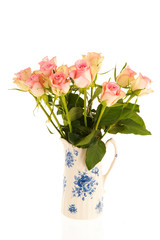 Bouquet roses in vase