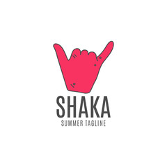 Shaka vector logo icon. Surfing symbol. Shaka logo. Surf icon. Summer symbol, surf tattoo. Flat style logo template. Surfing label, decor logo, premium quality logo concept. Summer design