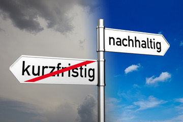 Obraz premium Entscheidung zwischen nachhaltig und kurzfristig