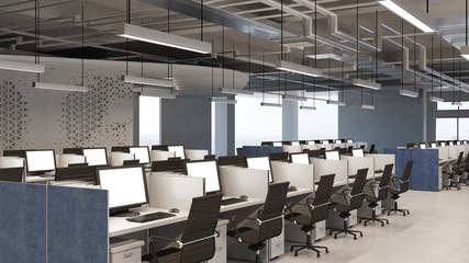 Callcenter Büro mit Computer