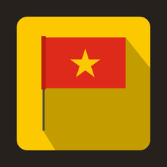 Flag of Vietnam icon in flat style with long shadow. State symbol