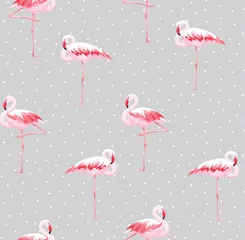 Stickers pour porte Flamant Modèle sans couture de flamant rose