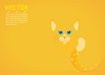 Ginger cat icon. Cute flat style isolated. Vector design.