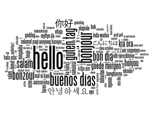 "HELLO" sphere icon with translations in various languages © Web Buttons Inc