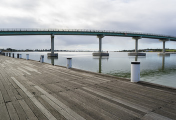 Obraz premium Bridge and Wharf at Goolwa, Hindmarsh Island, South Australia