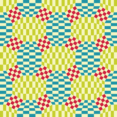 Fototapeta premium Vector modern seamless colorful geometry checkered pattern, color abstract geometric background, pillow multicolored print, retro texture, hipster fashion design