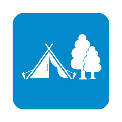 Stylized icon of tourist tent. Vector illustration