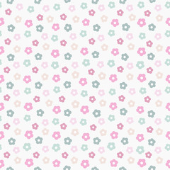 simple cute pastel floral pattern, vector illustration