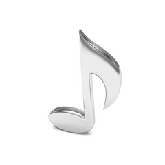 music note, on white. 3d rendering.
