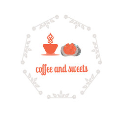 Coffee decorative icons set with drink and sweet desserts isolated vector illustration