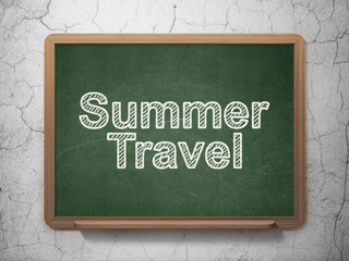 Fototapeta premium Travel concept: Summer Travel on chalkboard background