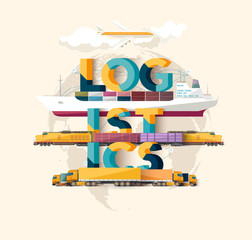 logistics concept. Typographic poster.