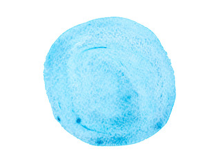 Blue watercolor round isolated on white background