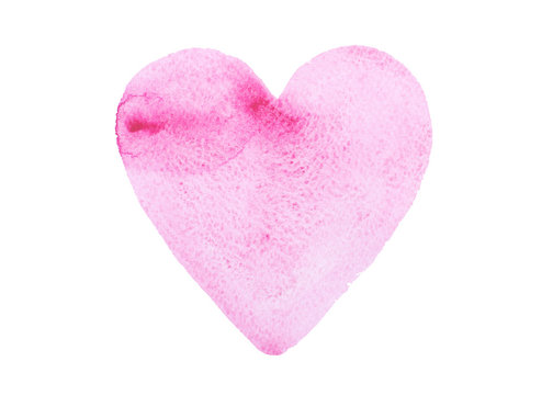 Hand drawn watercolor heart isolated on a white background