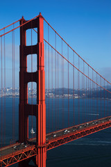 Golden Gate Bridge with Blue Sky, San Francisco