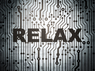 Holiday concept: circuit board with Relax