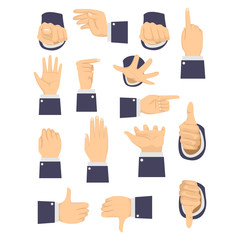 Vector Illustration of Different Hand Gesture