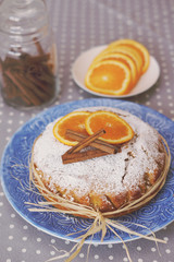 Torta morbida arancia e cannella