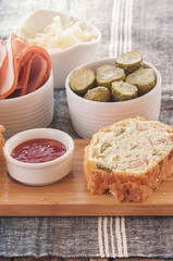 Savory ham and cheese cake for breakfast