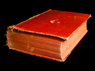Old Red Book Isolated on black