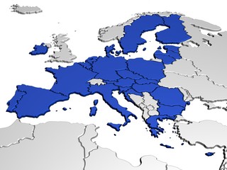 Karte von Europa in blau