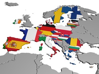 Karte von Europa in Landesfarben