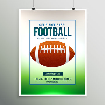 rugby football game flyer template