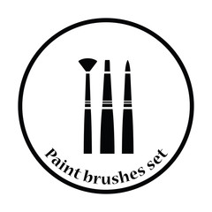 Paint brushes set icon