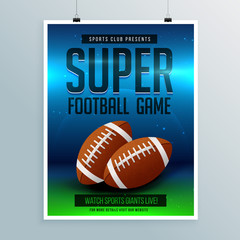 super football game flyer template