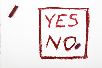 words "NO" and "YES" written on a white paper