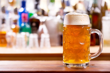 mug of beer in a bar