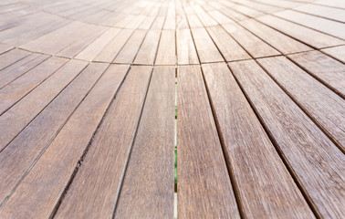 Perspective striped wood flooring