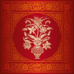 wedding card design, paisley floral pattern , India